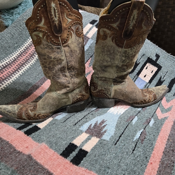 Old Gringo Boots Women 8 B Distressed Embroidrey Bling Cowgirl Boots. - Picture 2 of 10